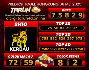TARUH4D PREDIKSI HONGKONG LOTTO TOGEL : 06 MEI 2025